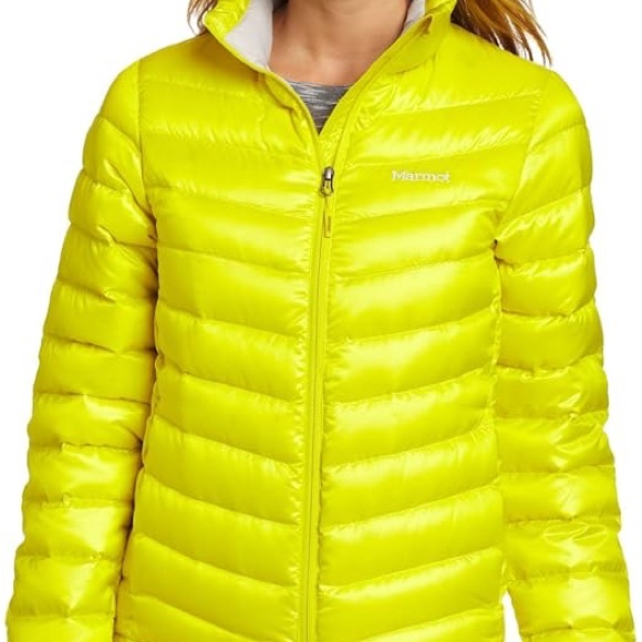 Marmot Jena Down Jacket Women's Insulated Coat Bright Yellow 800 Fill XL Puffer - Picture 2 of 16